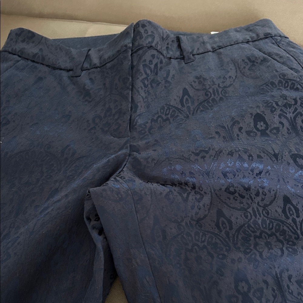 Navy Patterned Pants